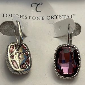 Touchstone Crystal Purple stone earrings